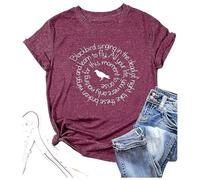 Maglietta da donna con musica country carina, 2025, Beatles, alla moda, casual, con lettera estiva, ampia, comoda, elegante, maglietta Blackbird che canta in The Dead of Night, vintage, Viola, L