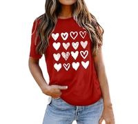 Maglietta da donna con romantica stampa di San Valentino per lei come dolce regalo di affetto d'amore, Colore: rosso, L