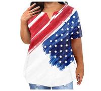 Maglietta da donna con scollo a V, taglia grande, vestibilità larga, a maniche corte, casual Wrap Top da donna, bianco, XXL