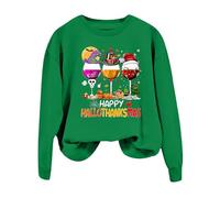 Maglietta da donna con scollo rotondo, maniche lunghe, stampata, per casa, allenamento all'aperto, streetwear con cappuccio - Giacche con cappuccio economiche Acquista online, verde, L