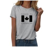 Maglietta da donna con scritta "Canada is Not for Men", a maniche corte, scollo rotondo, con stampa, per lo sport, grigio., XL