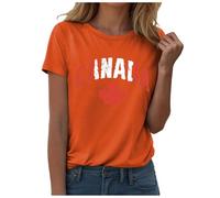 Maglietta da donna con scritta "Canada is Not for Men", a maniche corte, scollo rotondo, stampata, ampia, Colore: arancione., XXL