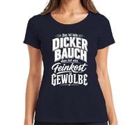 Maglietta da donna con scritta "Das ist kein Dicker Statement", blu navy, L