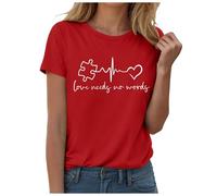 Maglietta da donna con scritta "Different is for teachers". Caratteristiche: camicie, Colore: rosso, 3XL