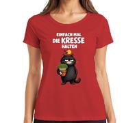 Maglietta da donna con scritta "Einfach mal die Kresse halten", Colore