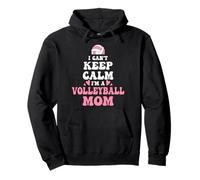 Maglietta da Donna con Scritta I Can't Keep Calm I'm Volleyball Mom Felpa con Cappuccio