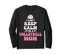 Maglietta da Donna con Scritta I Can't Keep Calm I'm Volleyball Mom Maglia a Manica