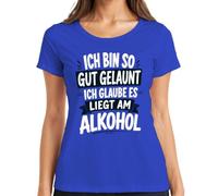 Maglietta da donna con scritta "Ich bin so gut gelaunt liegt am Statement