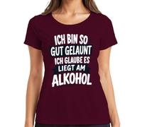Maglietta da donna con scritta "Ich bin so gut gelaunt liegt am Statement