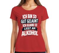 Maglietta da donna con scritta "Ich bin so gut gelaunt liegt am Statement