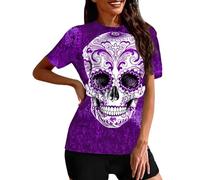 Maglietta da donna con stampa digitale, design Hollow Out, senza maniche, girocollo, per il tempo libero, eventi festivi, 80, maglietta in poliestere, grigio., L