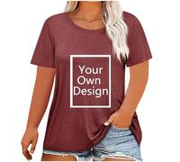 Maglietta da donna con stampa, oversize, scollo rotondo, a maniche corte, con testo/immagine sul davanti, per feste, Natale, Halloween, Vino, 3XL
