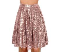 Maglietta da donna Daily Elegant Solid Color A Skirt Waist Pleated Skirt High Weist, Colore: rosa., M