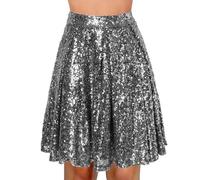 Maglietta da donna Daily Elegant Solid Color A Skirt Waist Pleated Skirt High Weist, grigio., M