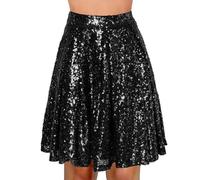 Maglietta da donna Daily Elegant Solid Color A Skirt Waist Pleated Skirt High Weist, Nero , M