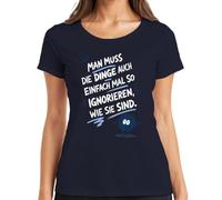 Maglietta da donna "Dinge einfach mal so ignorieren wie Statement", blu navy, 3XL