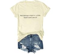 Maglietta da donna e uomo con scritta in inglese "Not Taking A Risk is A Risk is A Risk Thats How I See It", Colore: giallo crema., L