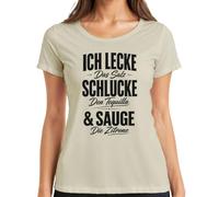 Maglietta da donna "Ich lecke das Salz schlucke den Statement", naturale, S