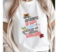 Maglietta da donna in cotone 100% con vestibilità morbida e scollo rotondo, a maniche corte, con stampa divertente di un coniglio portoricano "DtMF" e di una rana unica, adatta come outfit abbinato pe