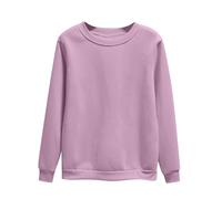 Maglietta da donna in cotone a collo rotondo - Maglione da donna caldo Top elastico cappotto rilassato top colore puro pullover esterno maglione chic top morbido confortevole camicia autunno felpa