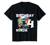 Maglietta da Donna Junge Mädchen 4 Anni Alt Birthday Ninja Maglietta