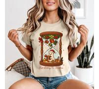 Maglietta da donna Just Waiting For Christmas Ghost Hourglass Holidays...