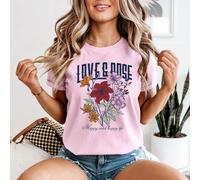 Maglietta da donna Love & Dose Happy Mind Happy Life Flowers Nature