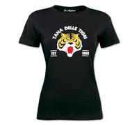 Maglietta da Donna Manga Uomo Tigre Tana delle Tigri Academy Anni 80 Cartone TigerMan Bianca o Nera (IT, Numero, 44, 46, Regular, Regular, Nero)