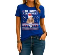 Maglietta da donna Mariah Carey - All I Want for Christmas is You | Ugly Christmas Christmas Christmas, Blu, S