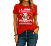 Maglietta da donna Mariah Carey - All I Want for Christmas is You | Ugly Christmas Christmas Christmas, Colore: rosso, M
