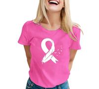 Maglietta da donna ottobre rosa 2025 cancro al seno di ottobre maglietta a maniche corte da donna elegante top nastro rosa sensibilizzazione di grandi dimensioni chic ed elegante maglietta da donna