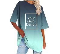 Maglietta da donna, oversize, a maniche lunghe, con scollo rotondo, a maniche corte, personalizzabile, per feste, Natale, Halloween, verde militare, XXL