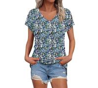 Maglietta da Donna Oversize Scollo a V Classica Casual Comoda Tee Top Estive Oversize Elegante Leggera Magliette Larghe Curvy Moda Maglietta da Donna Taglie Forti Manica Corta Cotone Basic Maglia