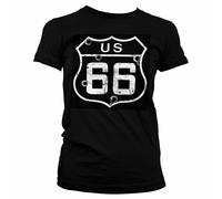 Maglietta Da Donna Route 66 Ufficiale Route 66 Con Stampa Bullets - Nera