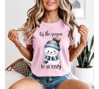 Maglietta da donna Snowman Tis The Season To Be Cozy Winter Holiday