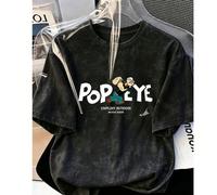 Maglietta da donna stile Ins vintage americano classico con stampa Feng Shui Master, tie-dye rosa e bianco, maniche corte, ampia e casual, estiva da campus L,M,S,XL,XS,XXLRetroPoliestere
