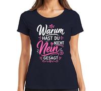 Maglietta da donna "Warum hast du Nicht Nein sagt", blu navy, L