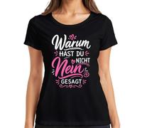Maglietta da donna "Warum hast du Nicht Nein sagt", Nero , S