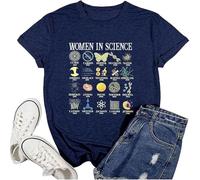 Maglietta da donna "Women in Science", top in omaggio alle scienziate, maglietta ispiratrice con modelli femminili, Stil_g01 blu, XXL