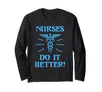 Maglietta da Infermiera con Scritta Nurses Do It Better Maglia a Manica
