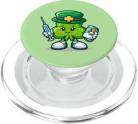 Maglietta da infermiera con trifoglio per San Patrizio PopSockets PopGrip per MagSafe