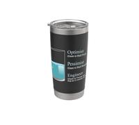 Maglietta da ingegnere, con scritta "Optimist Pessimist Engineer" Bicchiere termico in acciaio inox doppia parete