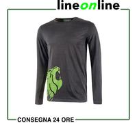 U-Power Alien, T-Shirt 100% Cotone, Maniche Lunghe, vestibilità Slim, Colletto a Costine Confortevole, con Stampa Serigrafica 'Testa di Leone'