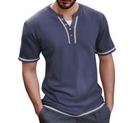 Maglietta da palestra da uomo a maniche corte Activewear camicetta da uomo moda primavera ed estate casual maniche corte scollo a V tinta unita maglietta top per interni ed esterni passeggiate sport