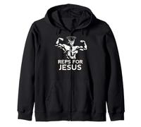 Maglietta da Palestra Reps for Jesus Felpa con Cappuccio