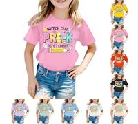 Maglietta da ragazza in cotone personalizzato Watch Out Kindergarten Here I Come Attenzione la scuola materna Arrive - Maglietta da bambino ragazza ragazzo - Regalo materno, A Rosa 3, 10-11 Anni