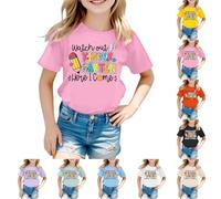 Maglietta da ragazza in cotone personalizzato Watch Out Kindergarten Here I Come Attenzione la scuola materna Arrive - Maglietta da bambino ragazza ragazzo - Regalo materno, A rosa 5, 10-11 Anni