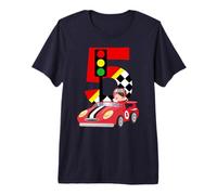 Maglietta da Ragazzo con Auto da Corsa, per 5° Compleanno, 5° Compleanno Maglietta Premium