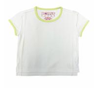 MAGLIETTA DA TENNIS A MANICA CORTA DOB BIANCA/VERDE SOLE PER RAGAZZE $30 NUOVA