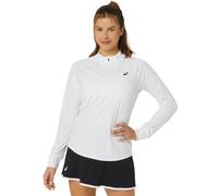 Maglietta da tennis da donna (a maniche lunghe) Asics Court Long Sleeve 1/2 Zip Top - brilliant white/brilliant white - Bianco (S)
